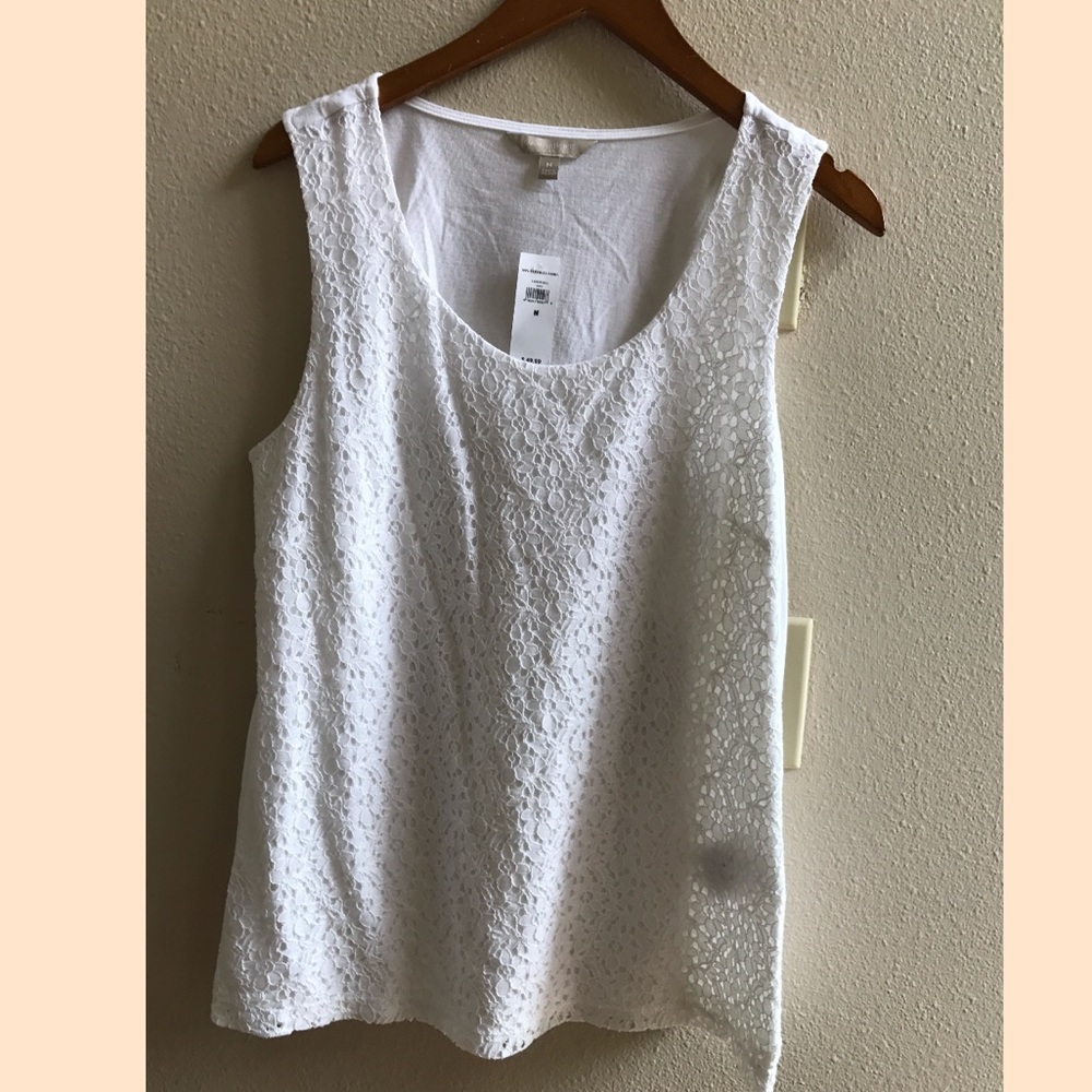 Banana Republic White Floral Top - New!