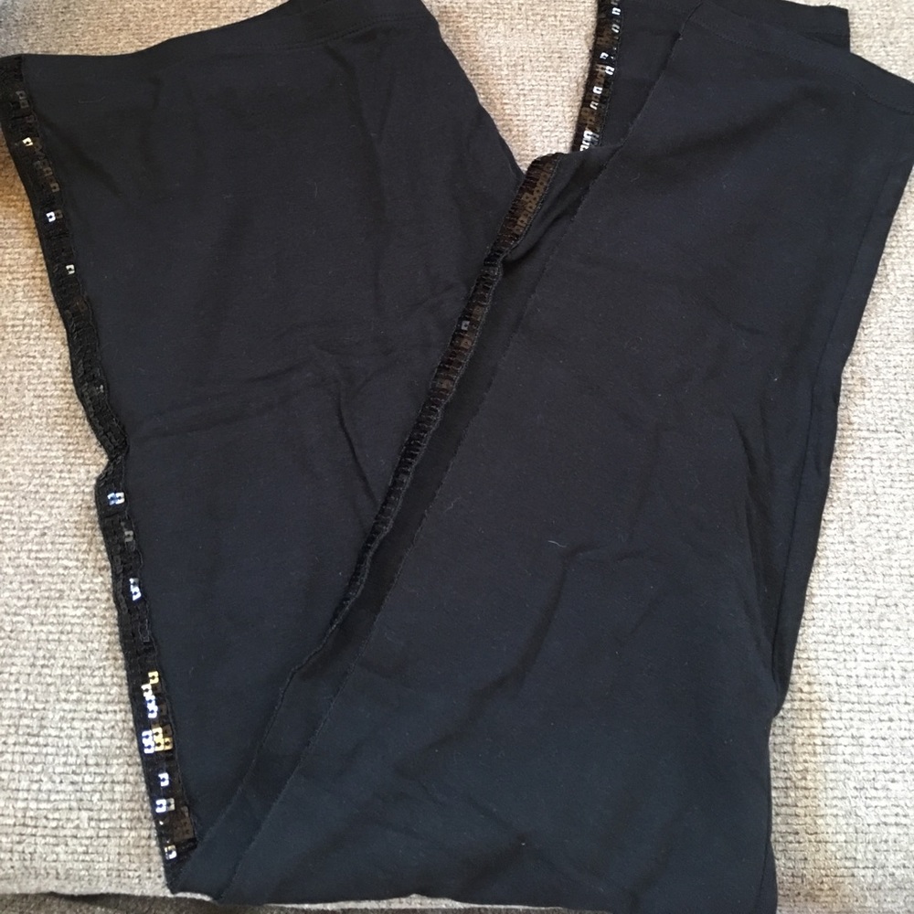 Sequin black leggings