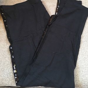 Sequin black leggings