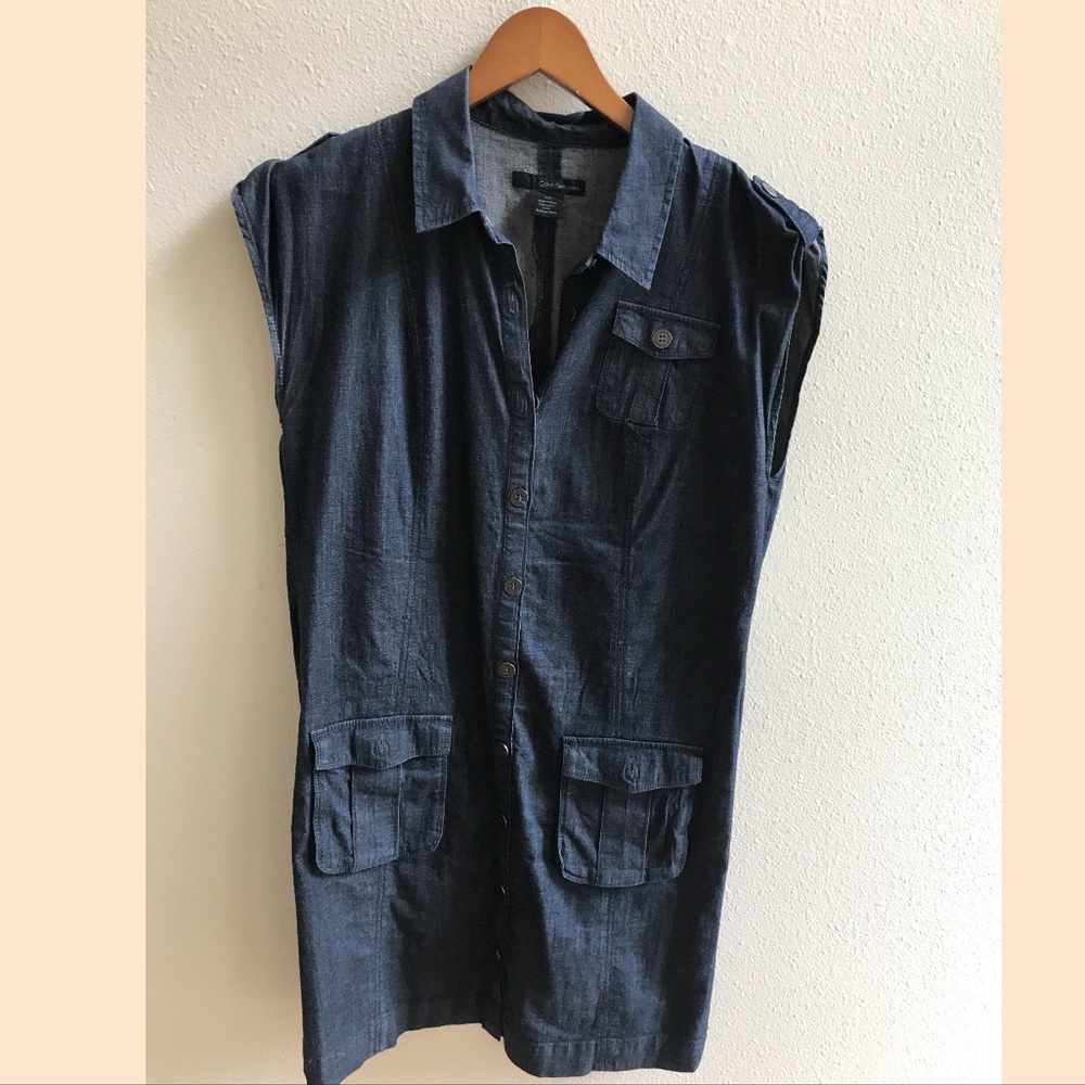 Calvin Klein Sleeveless Denim Dress