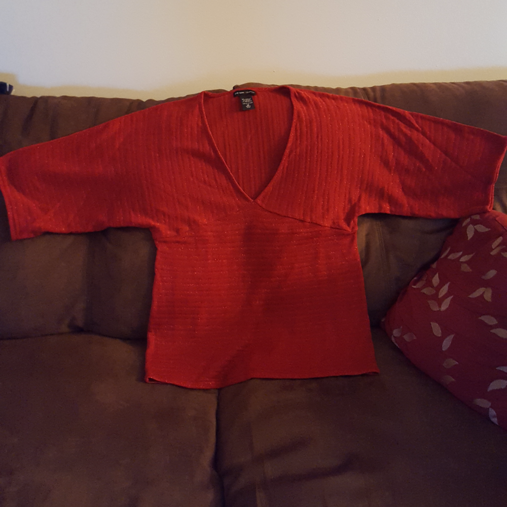 NY&Co. Red V-neck Sweater - LOWEST PRICE!