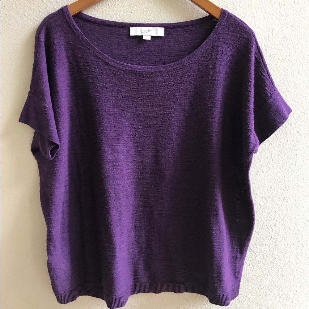 LOFT Purple Short Sleeve Top