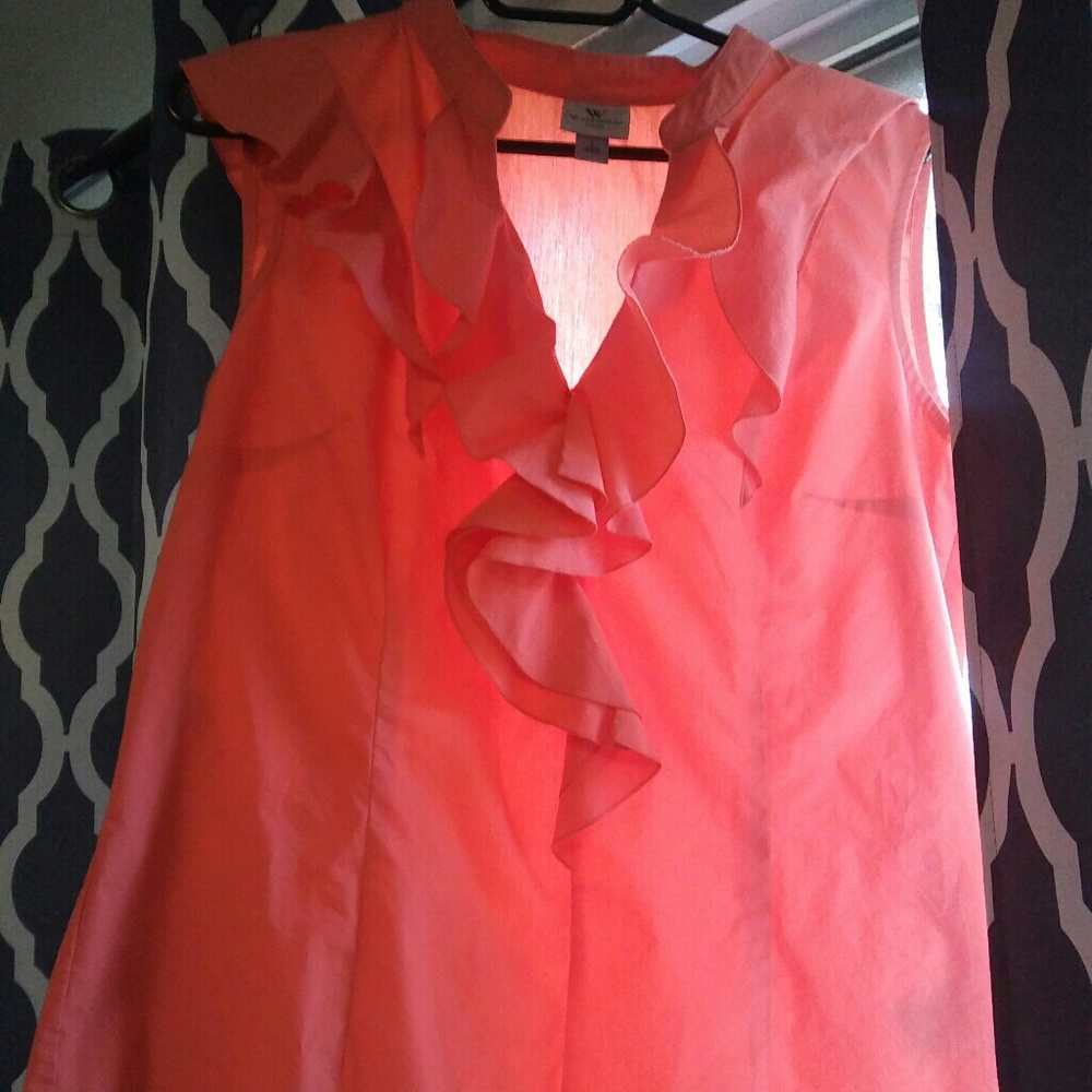 Coral Ruffle Top