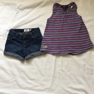 Polo shirt and denim shorts