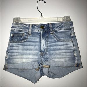 AE High Rise Shortie Jean Shorts 00