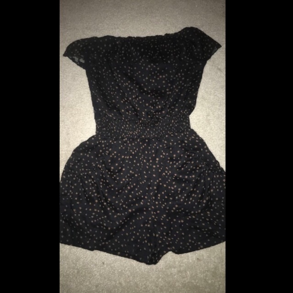 Black and Gold Stars Romper