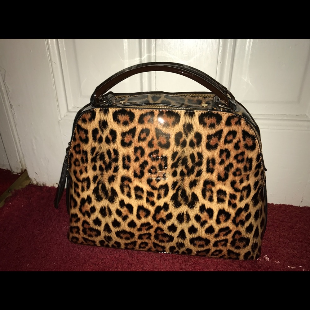 Leopard Patent Satchel