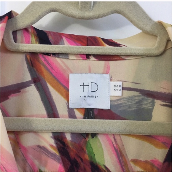 Like New Anthropologie Camille Watercolor Wrap Top - Picture 3 of 4