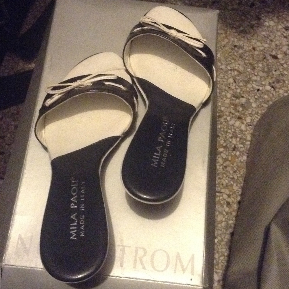 Black and white heels