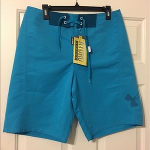 NWT Under Armour Men's Board Shorts 32 Swim Blue