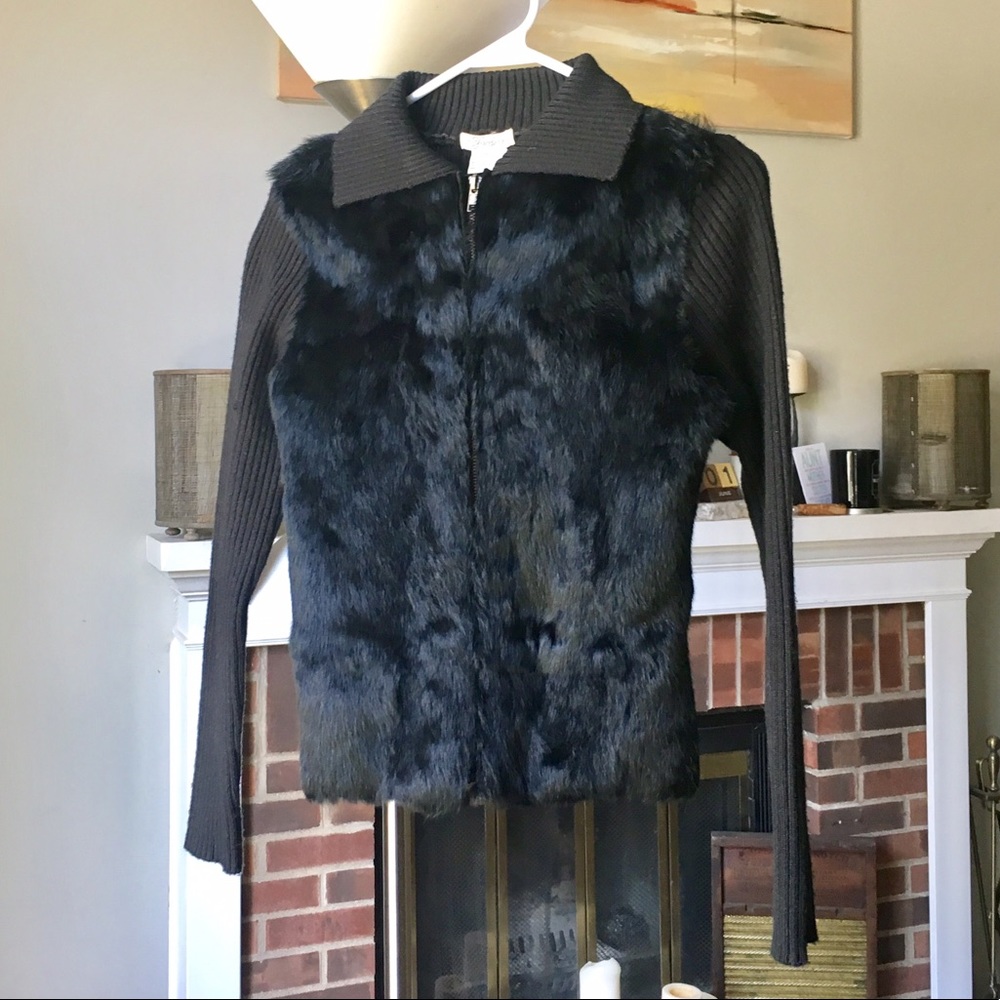 Firedini Rabbit Fur zipper jacket