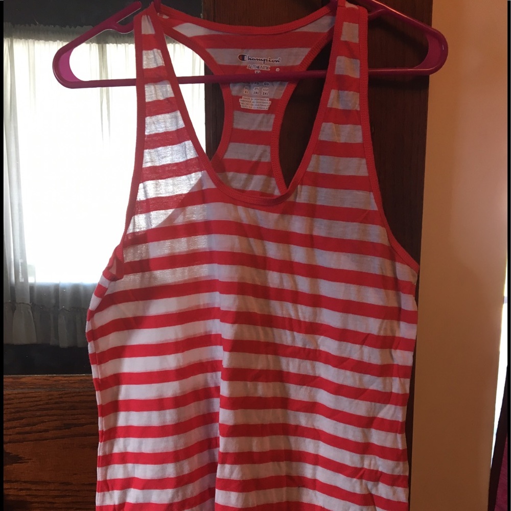 Pink and white Champion tank