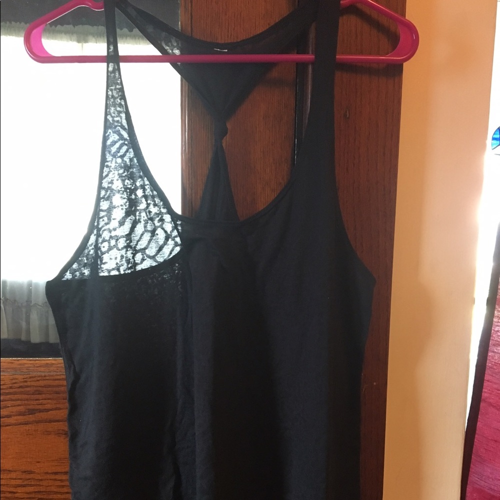 Black cheetah print burn out tank