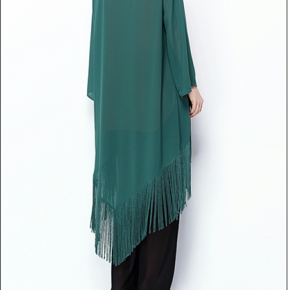Olive Green Fringe bottom Kimono
