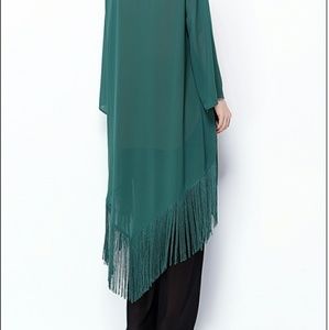 Olive Green Fringe bottom Kimono