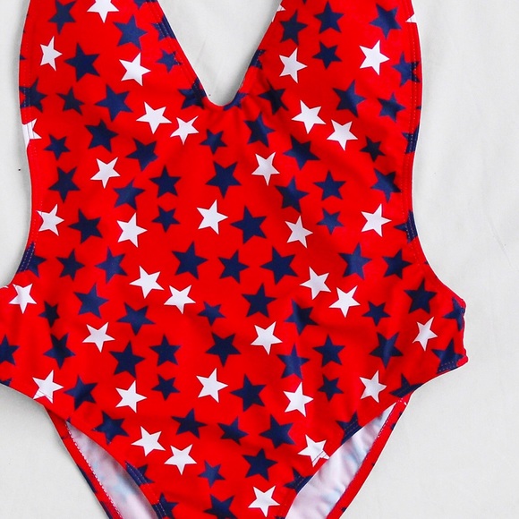 🆕🇺🇸 patriotic stars one piece swimsuit sexy - Picture 5 of 6