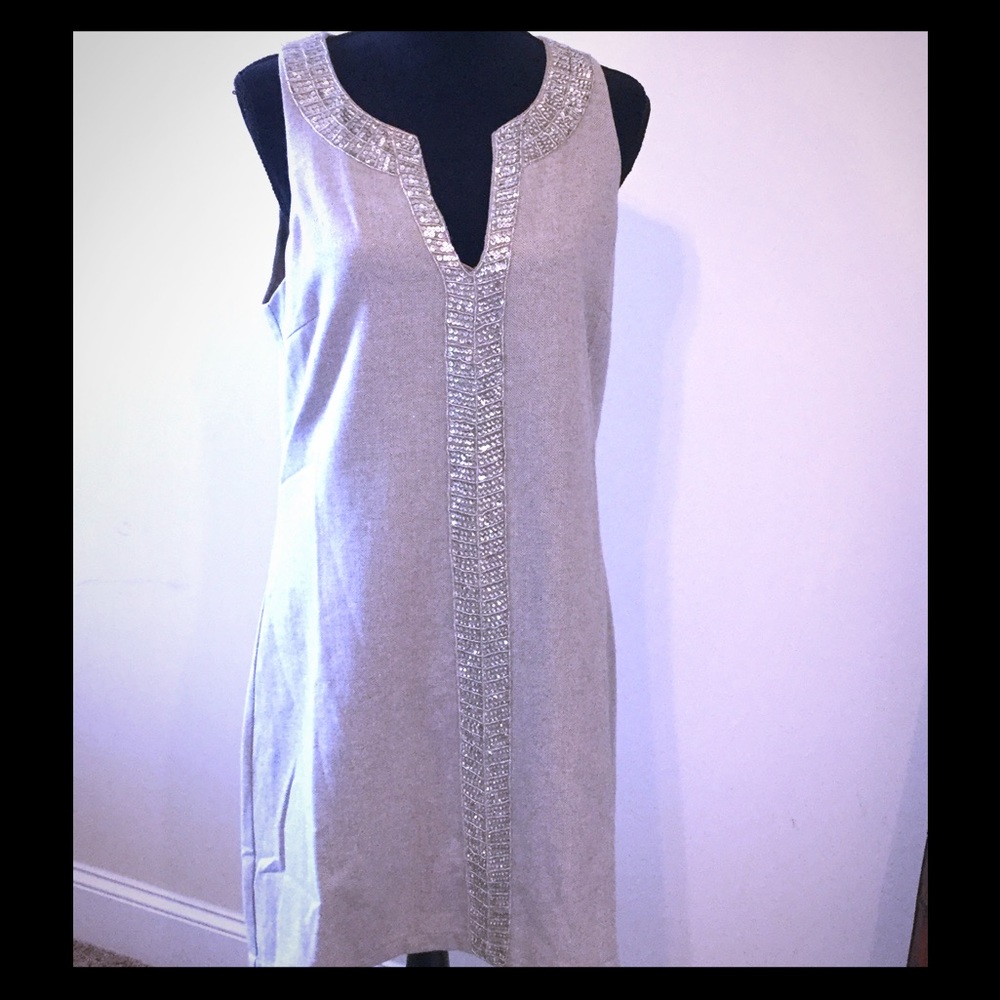Julie Brown linen dress with embellishment
