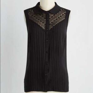 modcloth winsome willows top in black