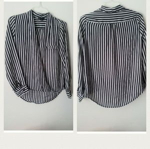 Metaphor black stripe shirt long sleeves Sz M