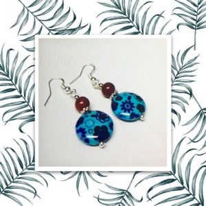 🌹✅Sterling Silver Hooks Flower Beads drop Earrings