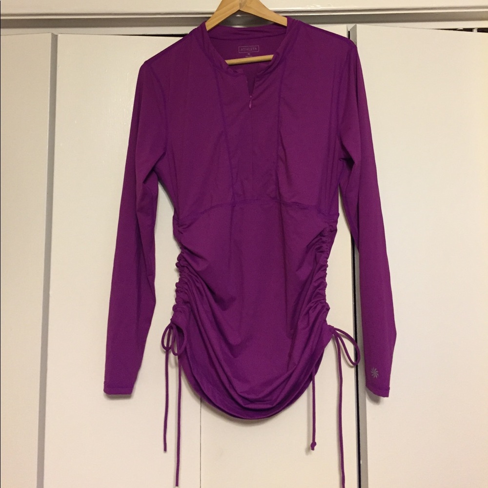 Athleta purple rash guard top
