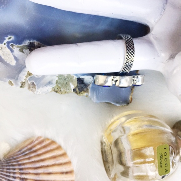 . {BLUE QUARTZ + STERLING SILVER} Teardrop ring 7 - Picture 4 of 8