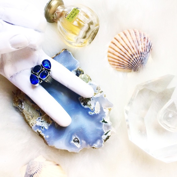 . {BLUE QUARTZ + STERLING SILVER} Teardrop ring 7 - Picture 7 of 8