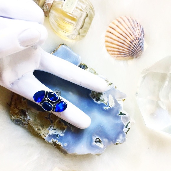 . {BLUE QUARTZ + STERLING SILVER} Teardrop ring 7 - Picture 8 of 8