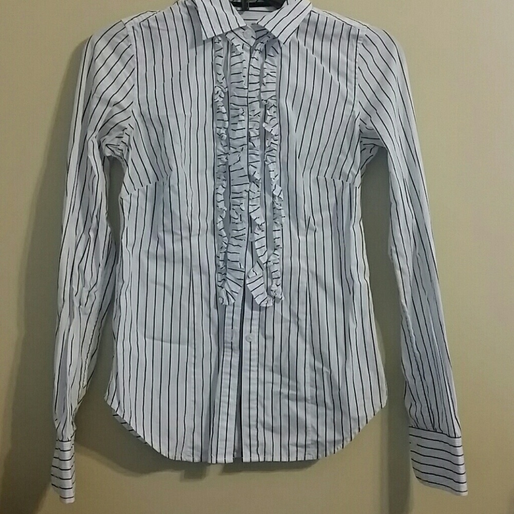 Ruffled Pinstripe button down