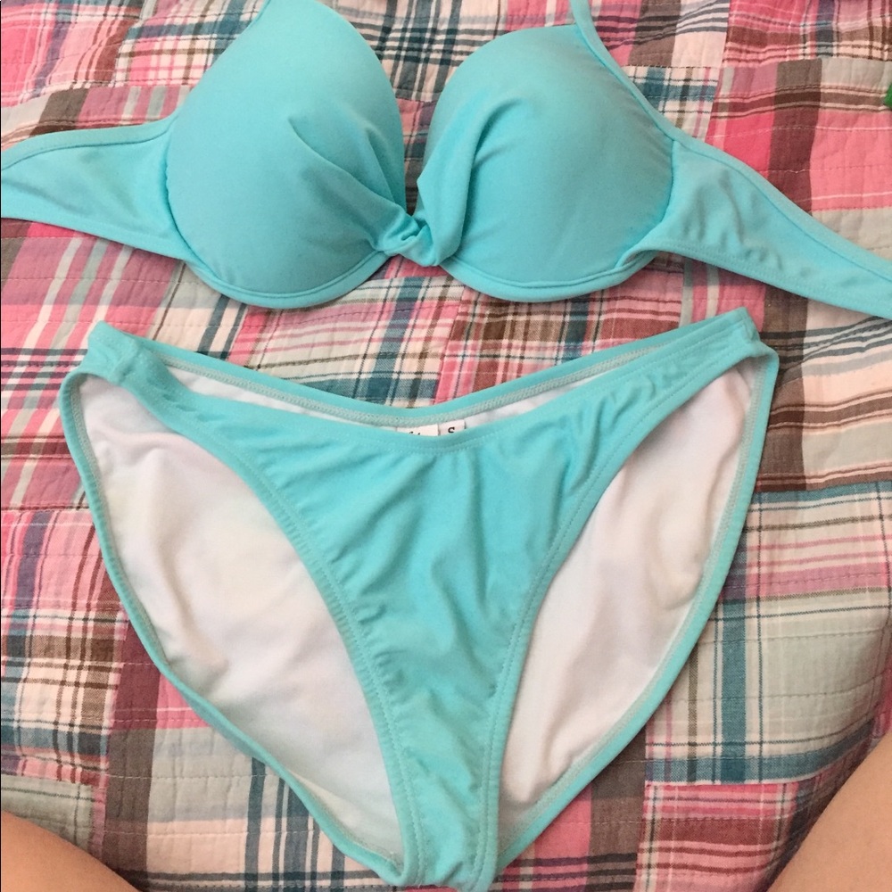 Lady M light blue pageant bikini