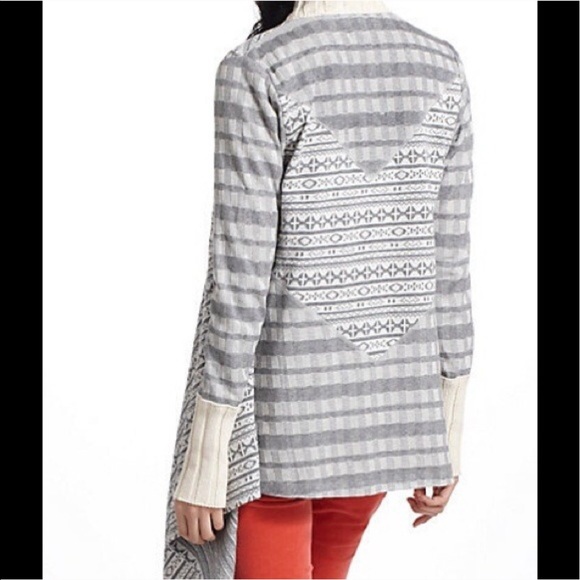 Anthropologie Intarsia Fair Isle Wrap Sweater - Picture 3 of 4