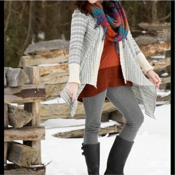 Anthropologie Intarsia Fair Isle Wrap Sweater - Picture 4 of 4