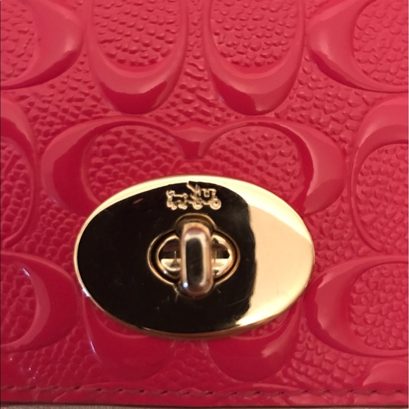 Pink Embossed Coach Wallet - Picture 2 of 4