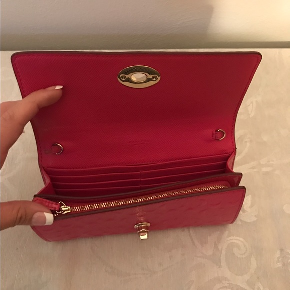 Pink Embossed Coach Wallet - Picture 3 of 4