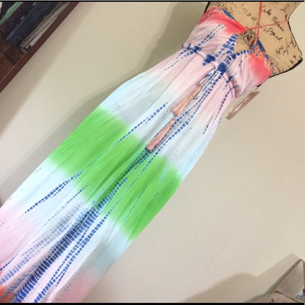 Boston Proper Multi Tie Dye Maxi Dress - Picture 7 of 11