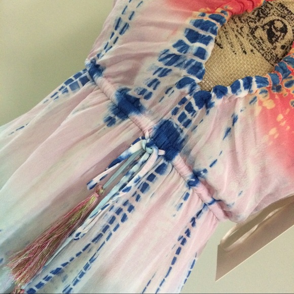 Boston Proper Multi Tie Dye Maxi Dress - Picture 3 of 11