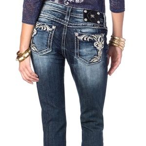 Miss me fleur de lis distressed denim jeans