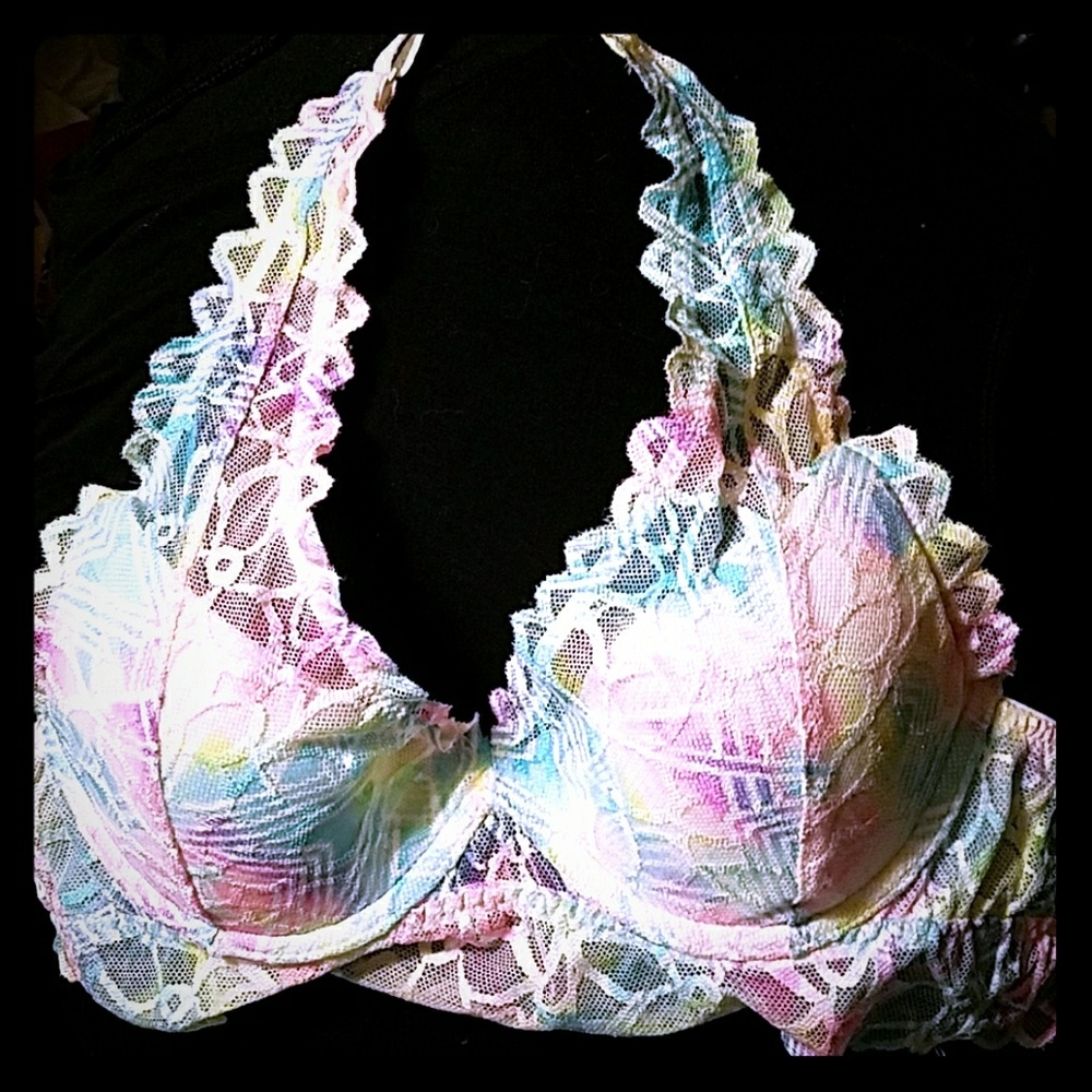 Victoria Secret Pink Padded Lacy Bralette XS