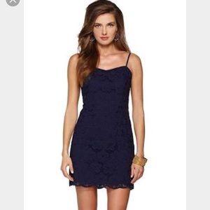Lilly Pulitzer Navy Blue Lace Back Tie Dress