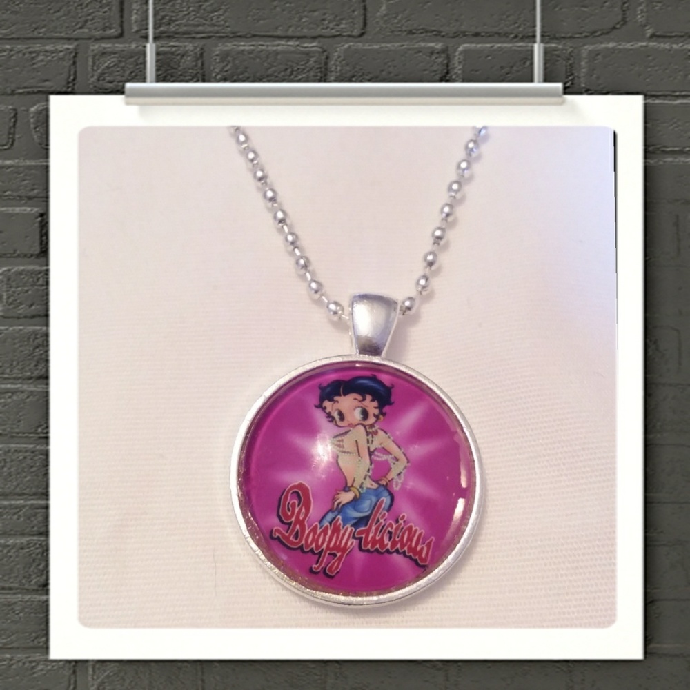 Sale**Betty boop, boopylicious, cabochon necklace