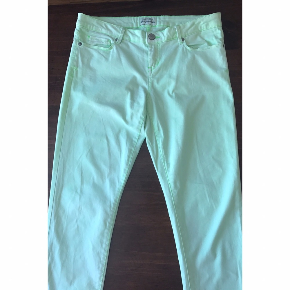 Pastel green jeans