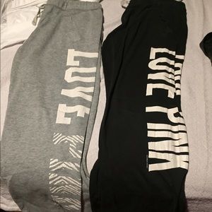 Grey & black "LOVE PINK" Victoria secret pants