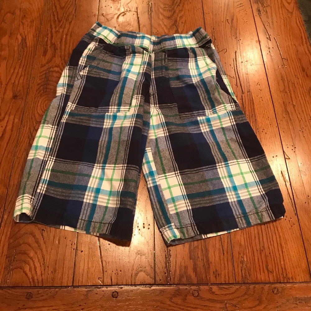 Boys plaid blue shorts