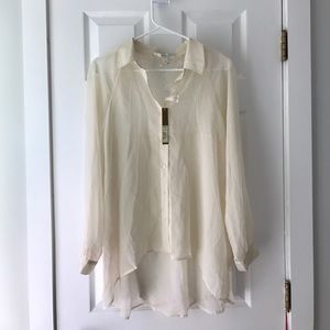 BNWT - Pretty Lauren Conrad Ivory Blouse with Lace