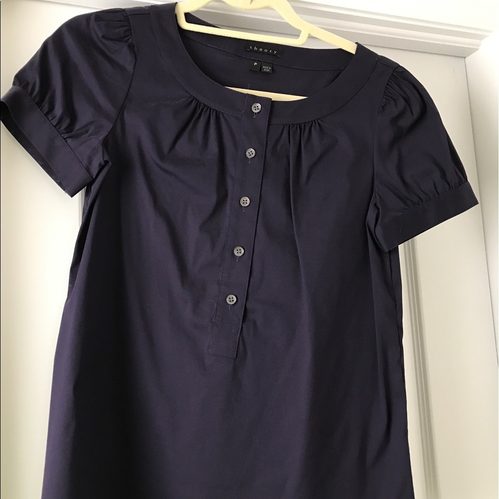 Theory purple short sleeve blouse. Great condition