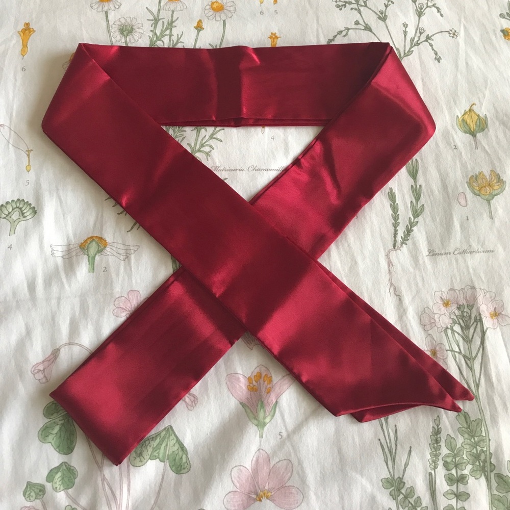 The Bridal Path Deep Red Satin Sash