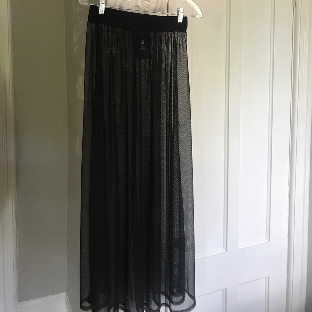 Black sheer maxi skirt. Gypsy Warrior. NEW