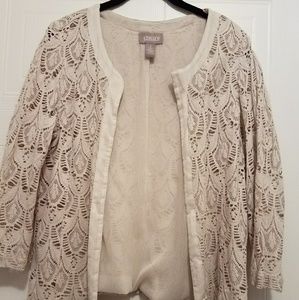 Chicos Size 1 lace vest/sweatee