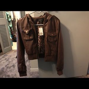 Brown leather jacket from forever 21