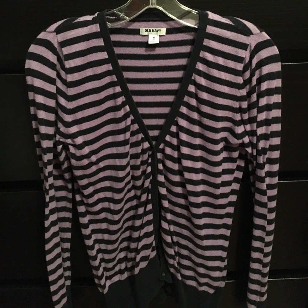 Old navy purple striped cardigan